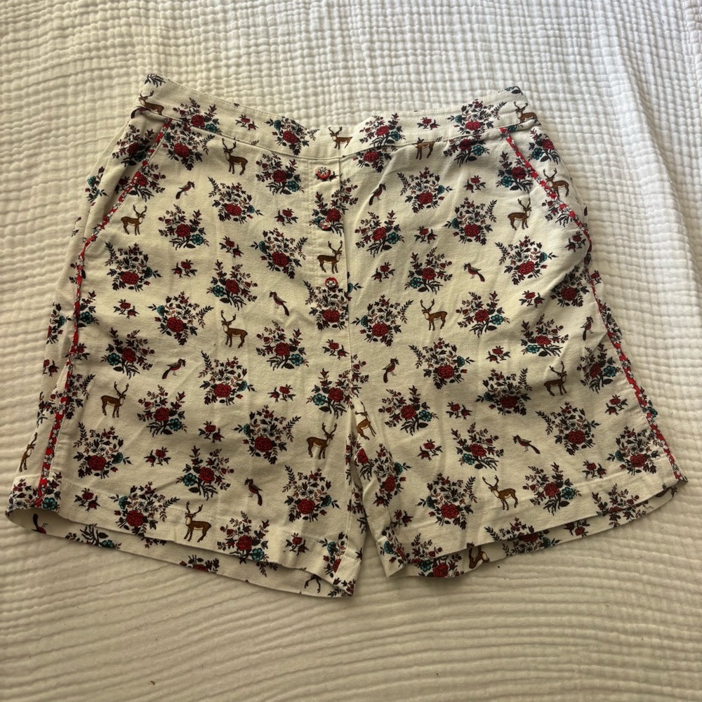 Sundance reindeer Christmas cotton flannel pajama shorts size small